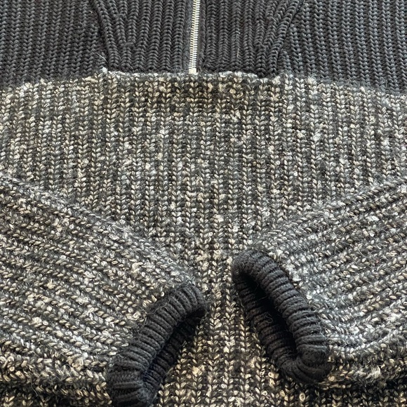 Varley Willard 1/2 Zip Knit Sweater, Black and Gray, High Neck, Relaxed, XS - Picture 14 of 16